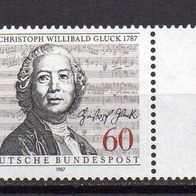 Bund BRD 1987, Mi. Nr. 1343, Christoph Willibald Gluck, postfrisch #17469