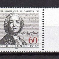 Bund BRD 1987, Mi. Nr. 1343, Christoph Willibald Gluck, postfrisch #17470