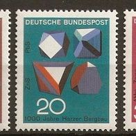 Bund ( * ) Mi. 546-48Technik Wissenschaft Erzkristalle 1968 OHNE Gummi