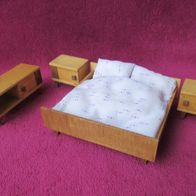 Original DDR Schlafzimmer Bett Nachttisch Zubehör Puppenstube Puppenhaus 50er 60er