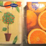 je 20 Servietten Duni Aprikosen Baum & Orangen Früchte 24 x 24 cm 2 Packungen