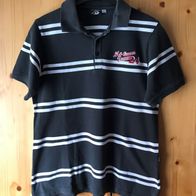 dunkel-/ hellgraugestreiftes Poloshirt Gr. 164/170 (5123)