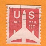 USA 1971 Mi.1029 Flugpostmarke, Rollenmarke gestempelt.