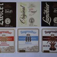 6 Bier-Etiketten - Bayreuther Bierbrauerei, Aktien Biere, Franken
