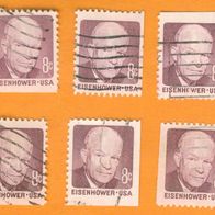 USA 1971 Mi.1032 Freimarke Eisenhower 6 verschiedene Marken aus Markenheftchen