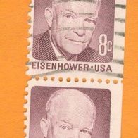 USA 1971 Mi.1032. Freimarke Eisenhower Marken aus Markenheftchen senkrechtes Paar ges