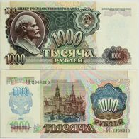 Russland 1000 Rubel 1992 / Pick.250a - Kassenfrisch / Unc