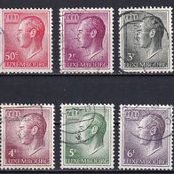 Luxemburg, 1965, 1966, 1971, Großherzog, 6 Briefm., gest