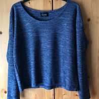 blaumelierter Pullover Gr. 42 (5129)