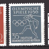 DDR 1956 Olympische Sommerspiele, Melbourne MiNr. 539 - 540 ungebraucht Falz