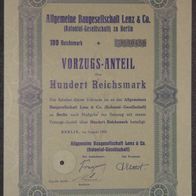 Lot 100 x Allgemeine Baugesellschaft Lenz & Co. (Kolonial-Geschäft) Vorzüge 1935 o. S