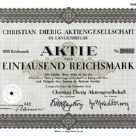 Lot 100 x Christian Dierig Aktiengesellschaft 1941 1000 RM
