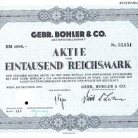 Lot 100 x Gebr. Böhler & Co. Aktiengesellschaft 1939 1000 RM