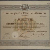 Lot 100 x Hamburgische Electricitäts-Werke 1931 100 RM