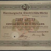 Lot 100 x Hamburgische Electricitäts-Werke 1931 1000 RM