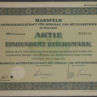 Lot 100 x Mansfeld Aktiengesellschaft für Bergbau und Hüttenbetrieb 1933 100 RM