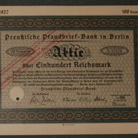 Lot 100 x Preußische Pfandbrief-Bank in Berlin 1927 100 RM