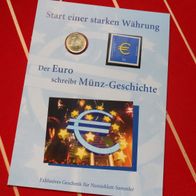 Deutschland BRD 2002 1 Euro mit Briefmarke auf Blatt