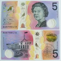 Australia 5 Dollars 2016 Polymer / Pick.62 - Kassenfrisch / Unc