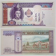 Mongolei 100 Tugrik 2000 / Serie AE - Kassenfrisch / Unc