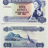 Mauritius 5 Rupees 1967 - Kassenfrisch / Unc