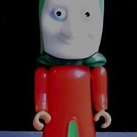 Ü-Ei Steckfigur 1999 Jahrmarkt ... - Gaukler Hexenmaske - Kopftuch grün - Arme rot