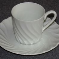 Kaffeetasse mit Untere 2-tlg. Form Marienbad Ingres Weiss Wellendekor