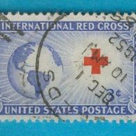 USA 1952 Mi.635 sauber gestempelt Randstück Internationales Rotes Kreuz