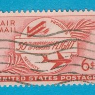 USA 1953 Mi.640 gest. Flugpostmarke 50 Jahre Motorflug