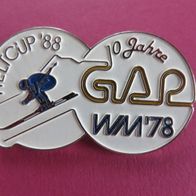 Weltcup GAR Garmisch WM 1978 Brosche 25 x 43 mm