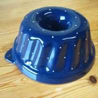 Rheinsberger Geschirr Keramik Gugelhupf Backform blau Muster Einpunkt