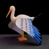 Ü-Ei Tiere 1990 - Bunte Vogelwelt - Storch - blaue Flügel