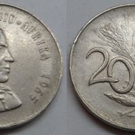 Südafrika 20 Cent 1965 "SUID-AFRIKA" ## Kof