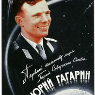 Postkarte Juri Alexejewitsch Gagarin - Kosmonaut der Sowjetunion (7)