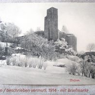 historische Ansichtskarte Postkarte Burg Stolpen * gel. um 1914 mit Briefmarke