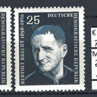 DDR 1957 1. Todestag von Bertolt Brecht MiNr. 593 - 594 ungebraucht mit Falz -1-