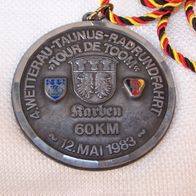 Medallie-4. Wetterau Taunus Radrundfahrt - Tour De Toom, Karben 60 Km - 12. Mai 1983