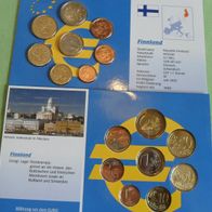 Finnland 1999-2002 Kursmünzsatz mit den ersten Münzen im Folder
