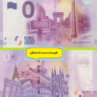 0 Euro Schein Paris - Les Champs Elysees UECZ 2017-2 offiziell ausverkauft Nr 7851