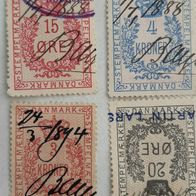 kleines Konvolut alter Briefmarken aus Dänemark ab 1888 und jünger ! SELTEN !