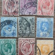 kl. Konvolut uralter Briefmarken aus Straits Settlements (S/ O-Asien) um ca.1923 !!