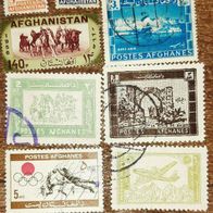 kl. Konvolut uralter Briefmarken aus Afghanistan (Südasien) ab ca.1950 ?