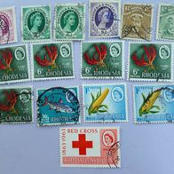kl. Konvolut uralter Briefmarken aus Rhodesia/ Nyasaland/ West- Afrika ca.1910 ?