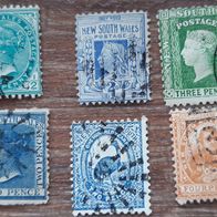 kleines Konvolut alter Briefmarken aus New South Wales um 1856 !!!! Top !