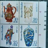 alter DDR Briefmarken/ Gedenkblock/ Zusammendruck "Meissner Porzellan " von 1982