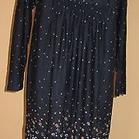 leichtes Damen Langarm-Kleid dunkelblau geblümt Gr 46 42 40 44 