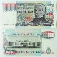 Argentina 100000 Pesos 1983 / Pick.308 - Kassenfrisch / Unc