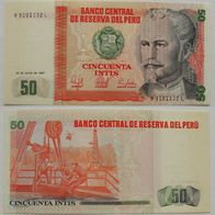 Peru 50 Intis 1987 / Pick.131 - Kassenfrisch / Unc