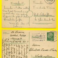 Ganzsache BRD 1956 Heuss - großer Kopf 1957 Briefmarken