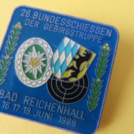 Bundesschiessen 1989 Bad Reichenhall Gebirgstruppe 40 x 40 mm Anstecknadel